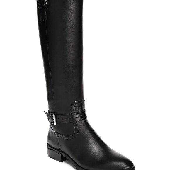 Sam Edelman | Ponce Buckle Tall Boots | Black Leather | Size 7 - Picture 1 of 4